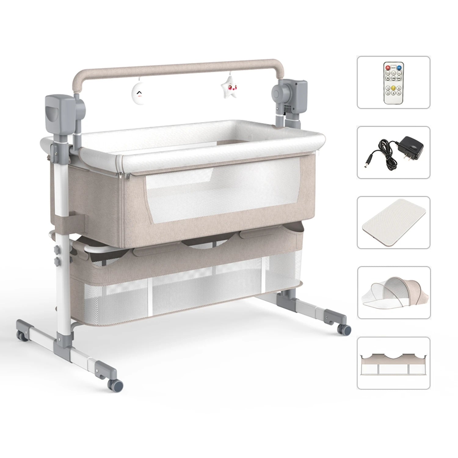 Portable Rocking Bassinet Newborn Cradle.