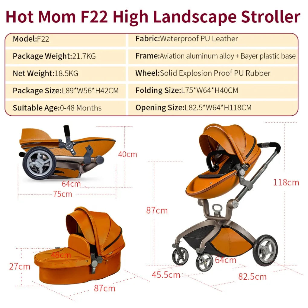 Convertible Baby Stroller, Adjustable Canopy & Backrest.