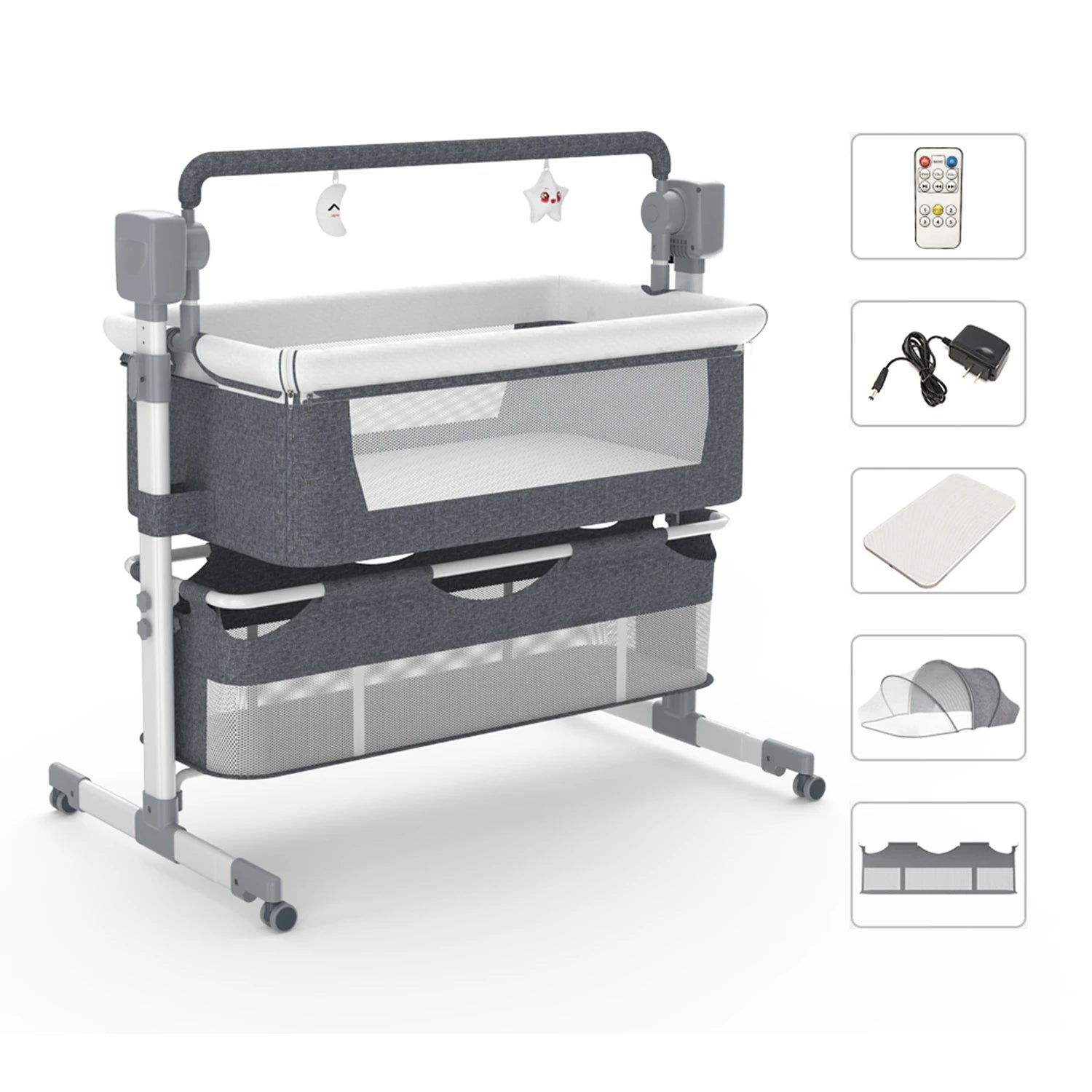 Portable Rocking Bassinet Newborn Cradle.