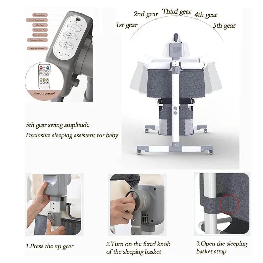Portable Rocking Bassinet Newborn Cradle.