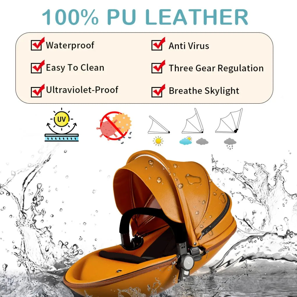 Convertible Baby Stroller, Adjustable Canopy & Backrest.