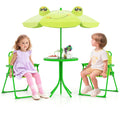 Picnic Table & Chair Set with 2 Chairs & Umbrella