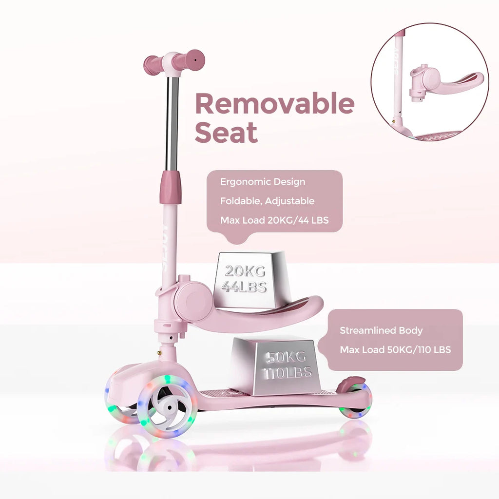 Kick Scooter for Kids with 3-Wheeled LED Lights.