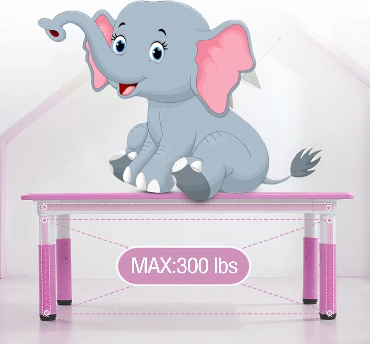 Kindergarten Kids Table and Chairs Set Toddler Height Adjustable.