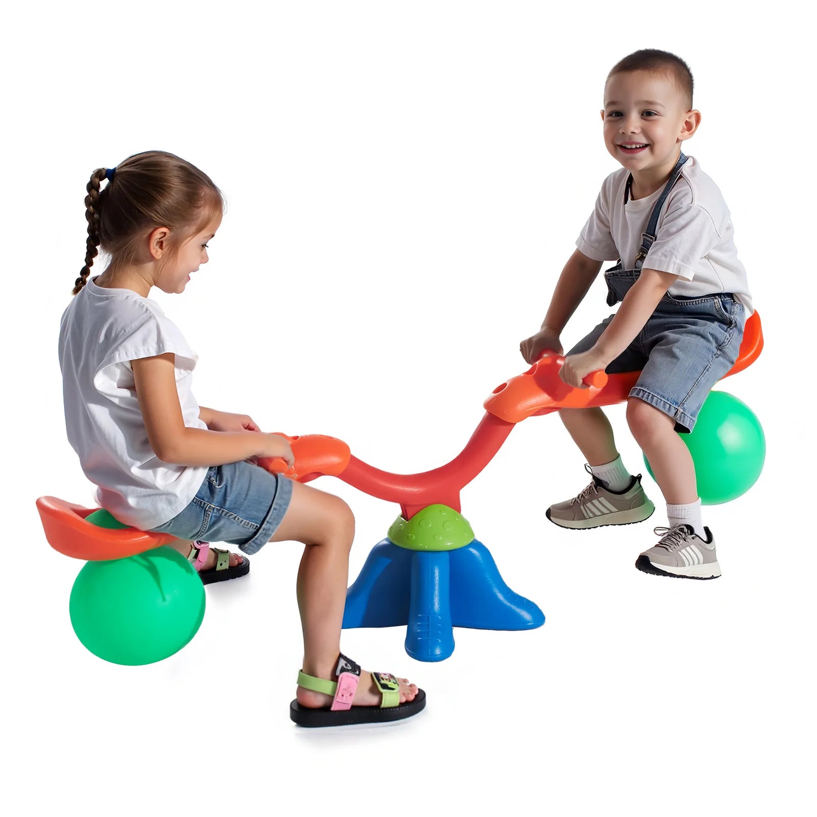 Kids Seesaw 55Lbs per Seat Sit and Spin Teeter Totter.