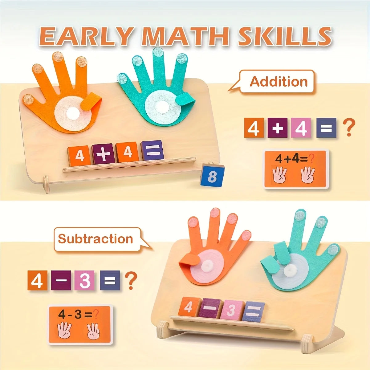 Wooden Arithmetic Learning Board for children over 3 years old.