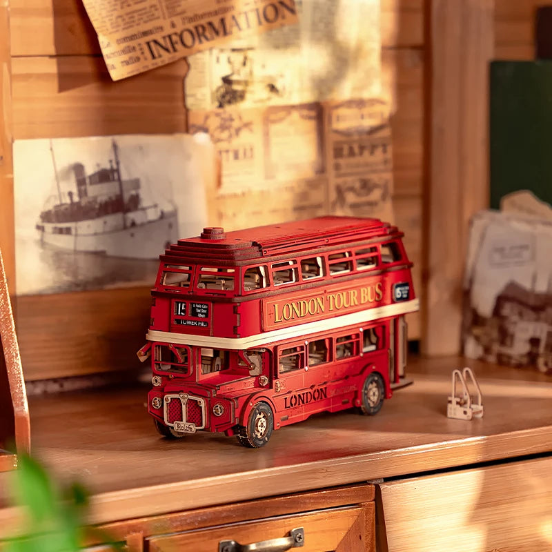 Robotime Rolife London Tour Bus 3D Wooden Puzzle