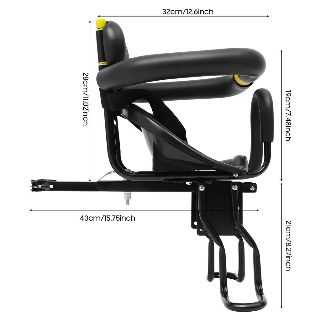 Bike Child Seat, Flexible Pedal Design Adjustable Seat Position.