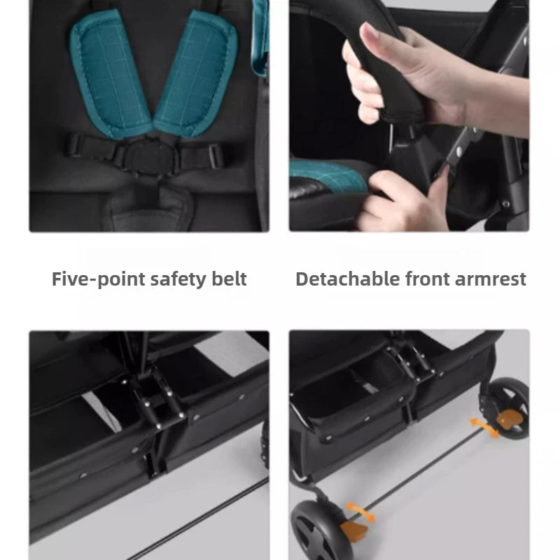 Foldable Twin Baby Stroller.