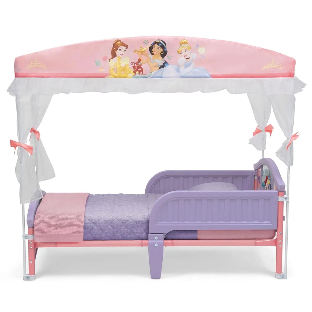 Princess Canopy Toddler Bed with Guardrails.