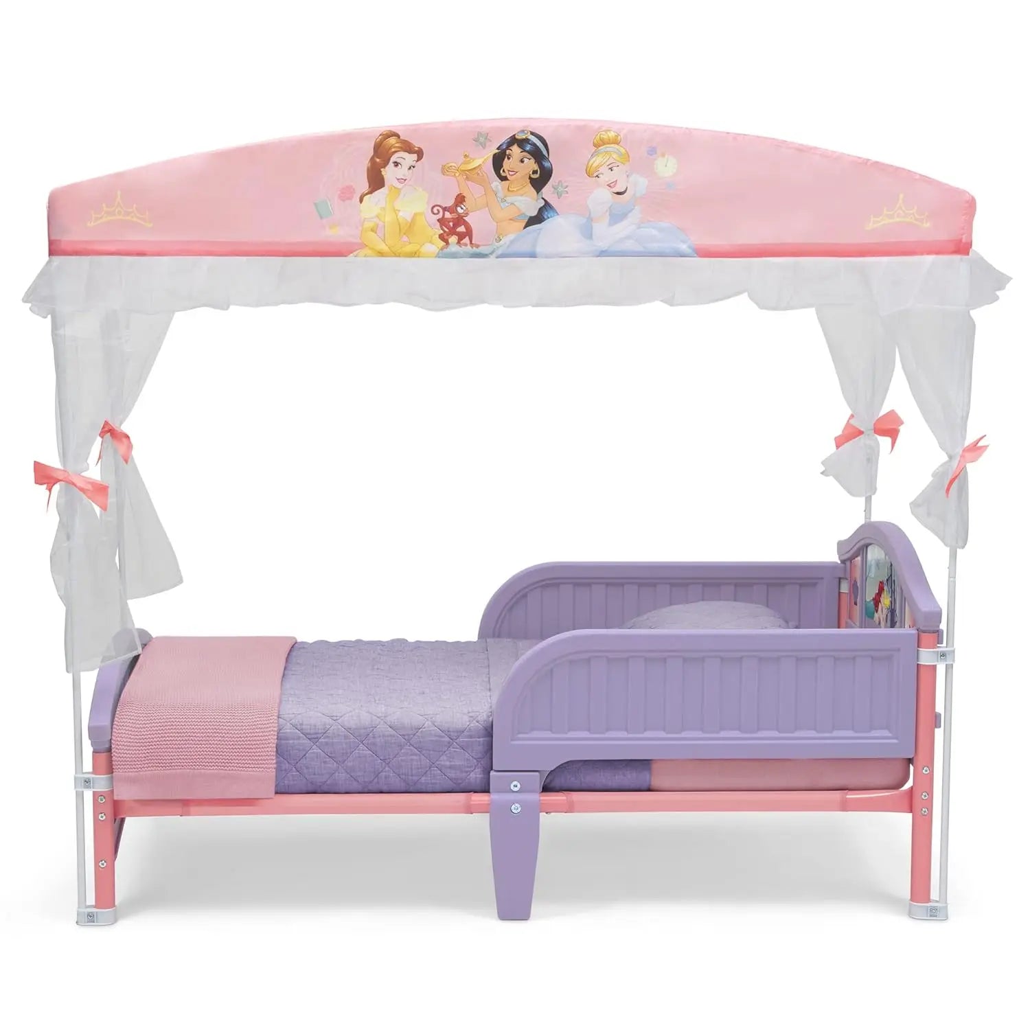 Princess Canopy Toddler Bed with Guardrails.