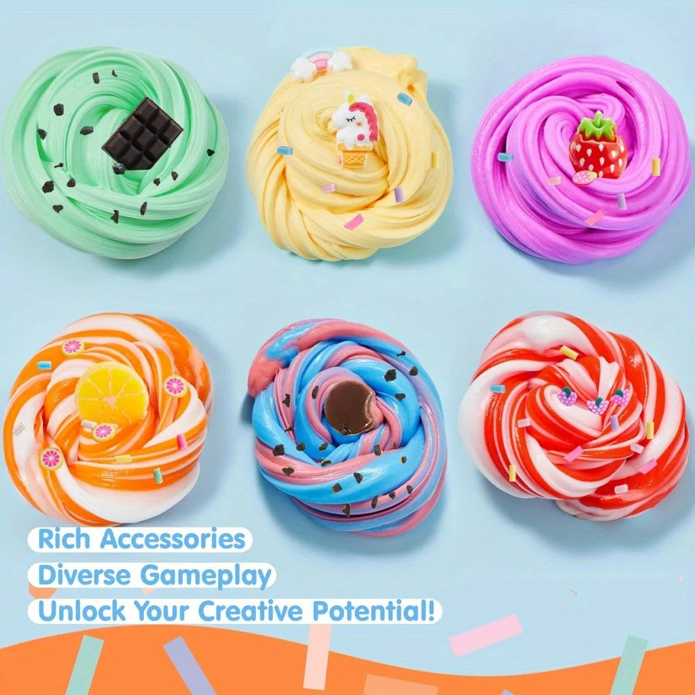 6 Pack Butter Slime Party Favors Soft Non-Sticky Mess-Free.