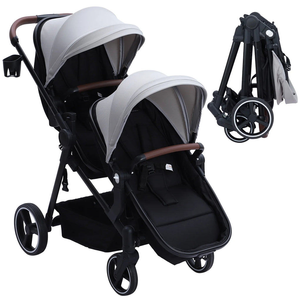 Double Tandem Stroller for Infant and Toddler, Foldable / Reversible.