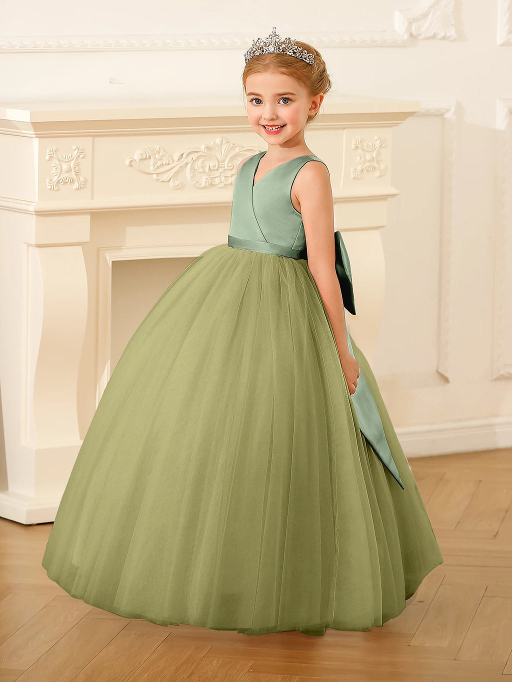 Flower Girl Dress with Large Bow.