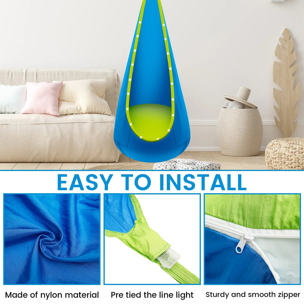 Inflatable Children's Hanging Hammock With LED Light.