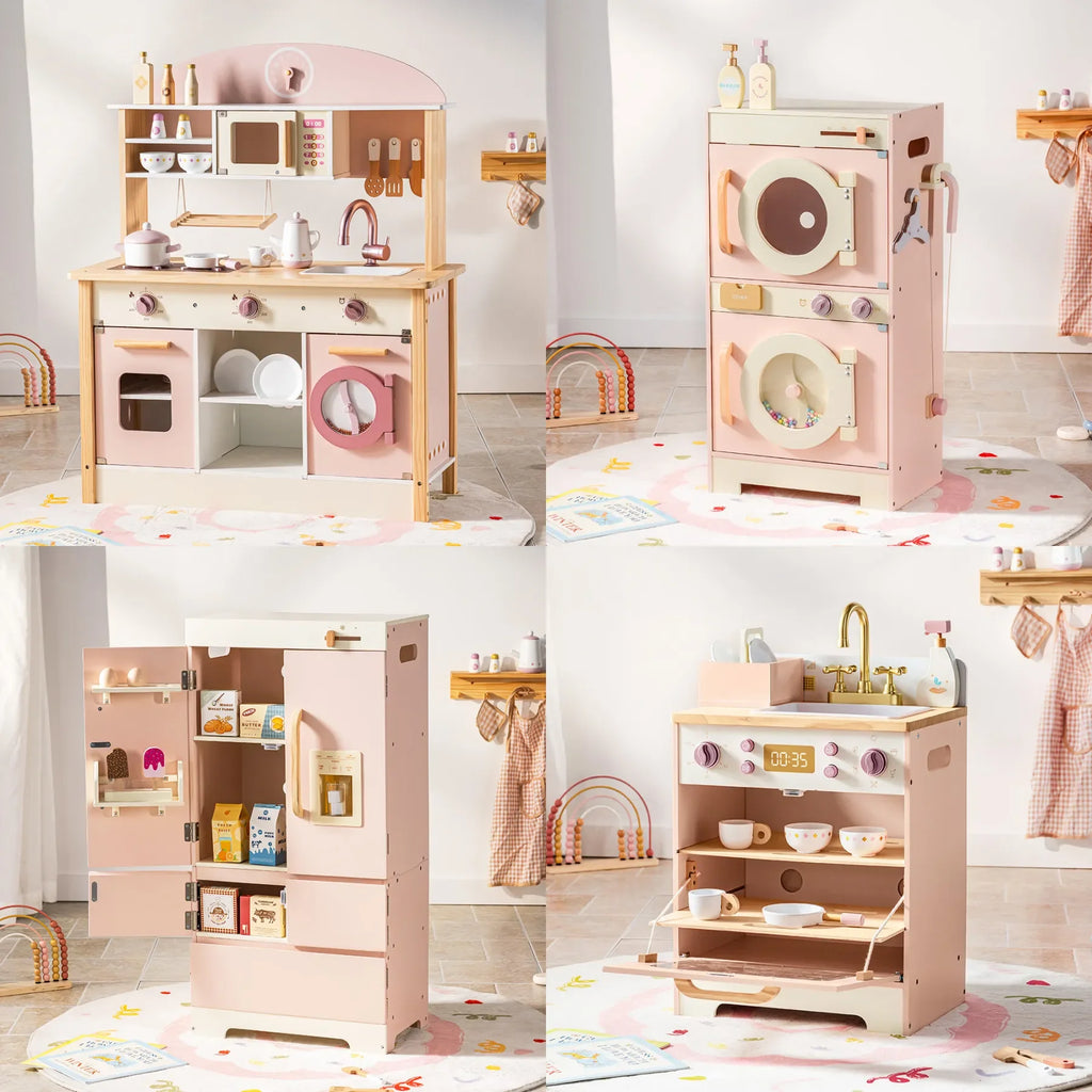 Wooden Kitchen Play Set with Realistic Sound.