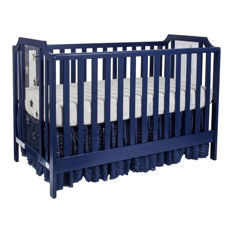 3-in-1 Convertible Island Crib in Navy Blue.