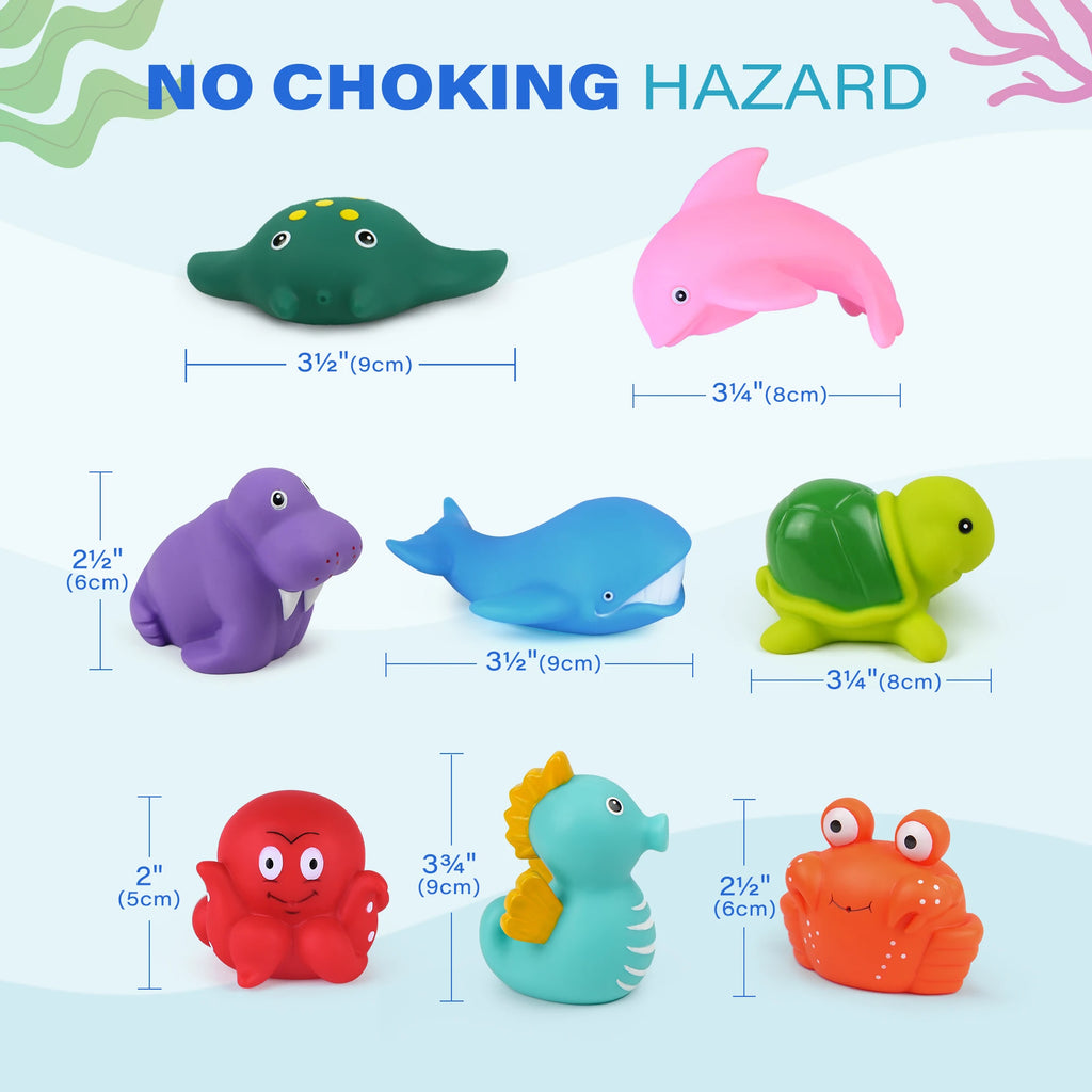 Fancy Bath Toy, 8PCS Mold Free Bath Toys.