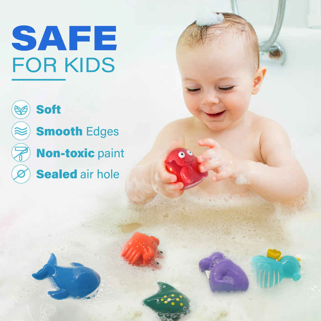 Fancy Bath Toy, 8PCS Mold Free Bath Toys.