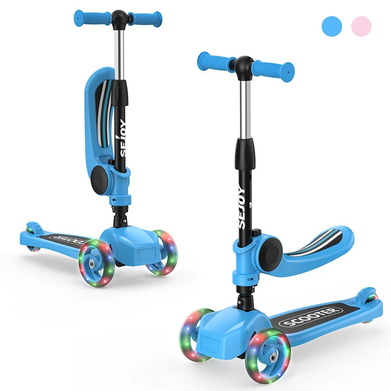 Kick Scooter for Kids with 3-Wheeled LED Lights.