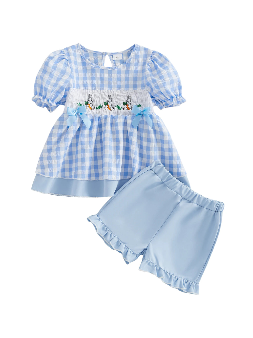 Adorable 2 Piece Ensemble With Bunny Embroidery.