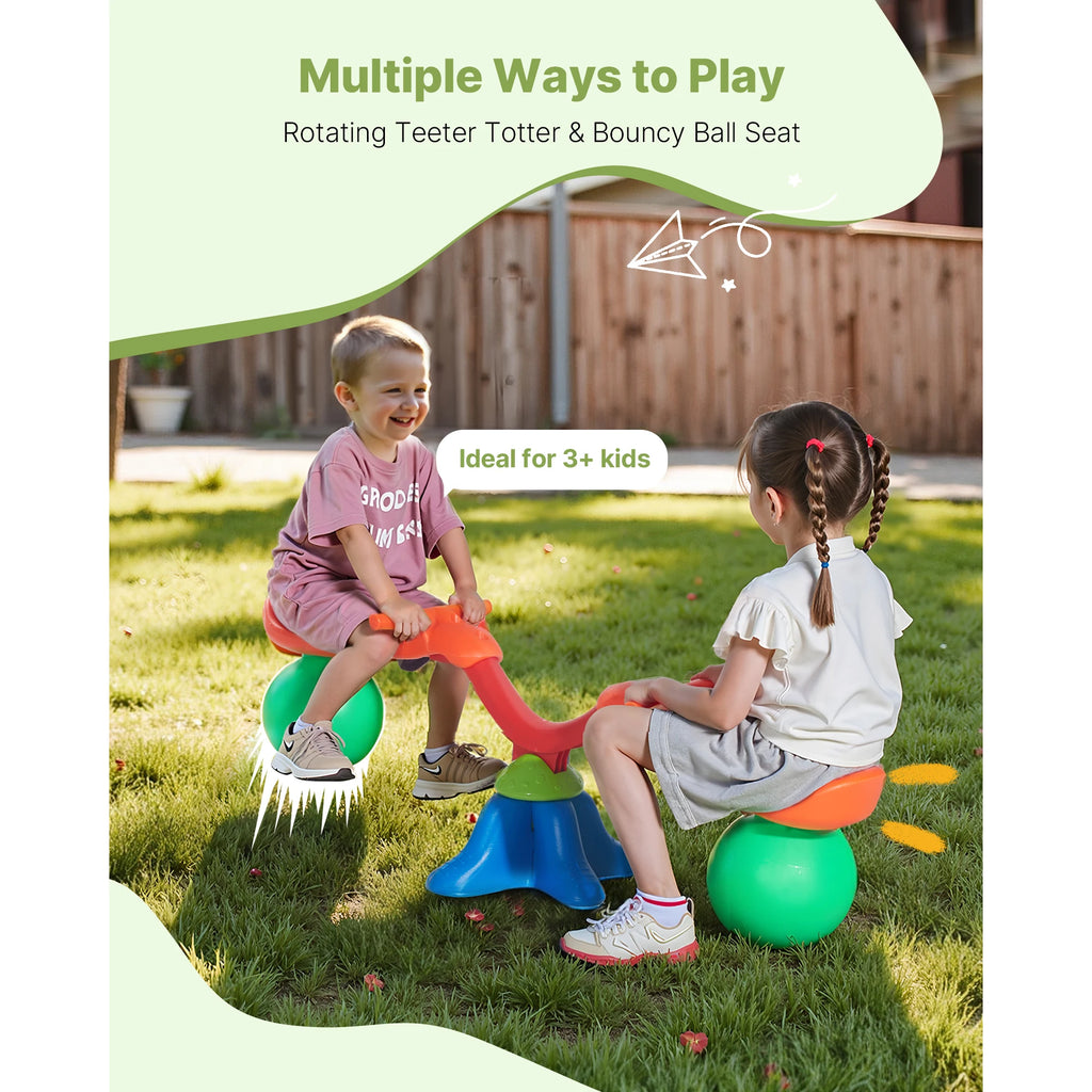 Kids Seesaw 55Lbs per Seat Sit and Spin Teeter Totter.