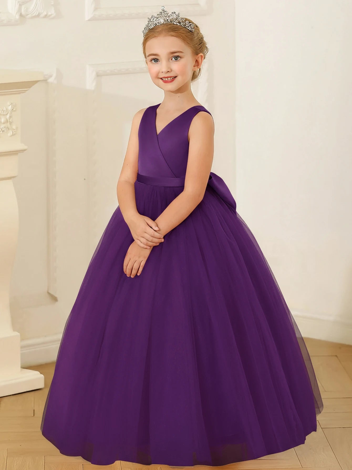 Flower Girl Dress with Large Bow.