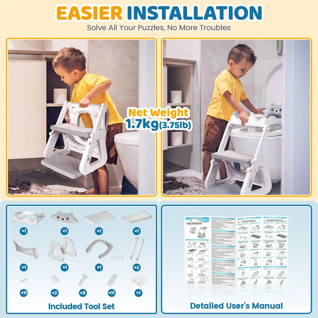 2-IN-1 Potty Training Seat with Step Stool.