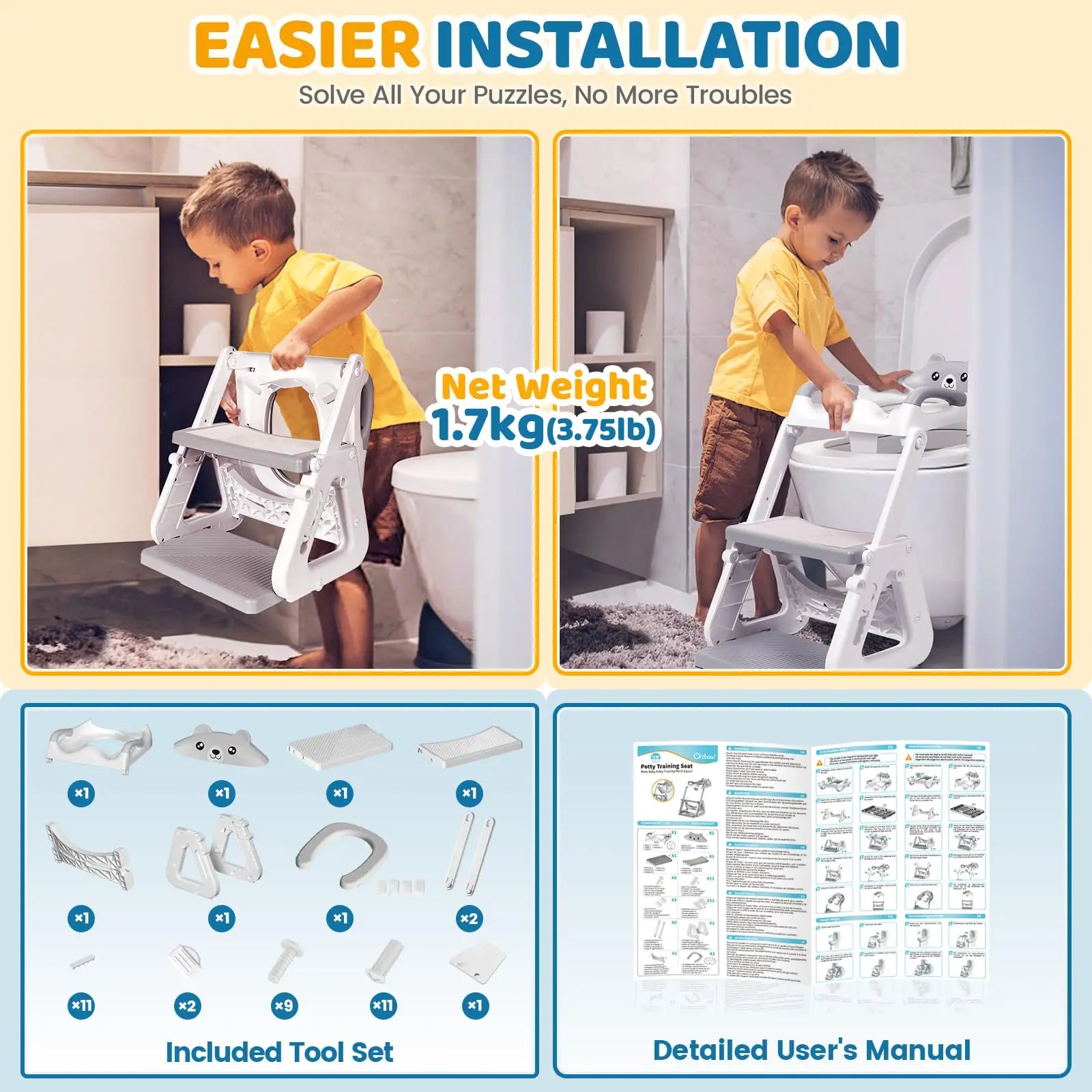 2-IN-1 Potty Training Seat with Step Stool.