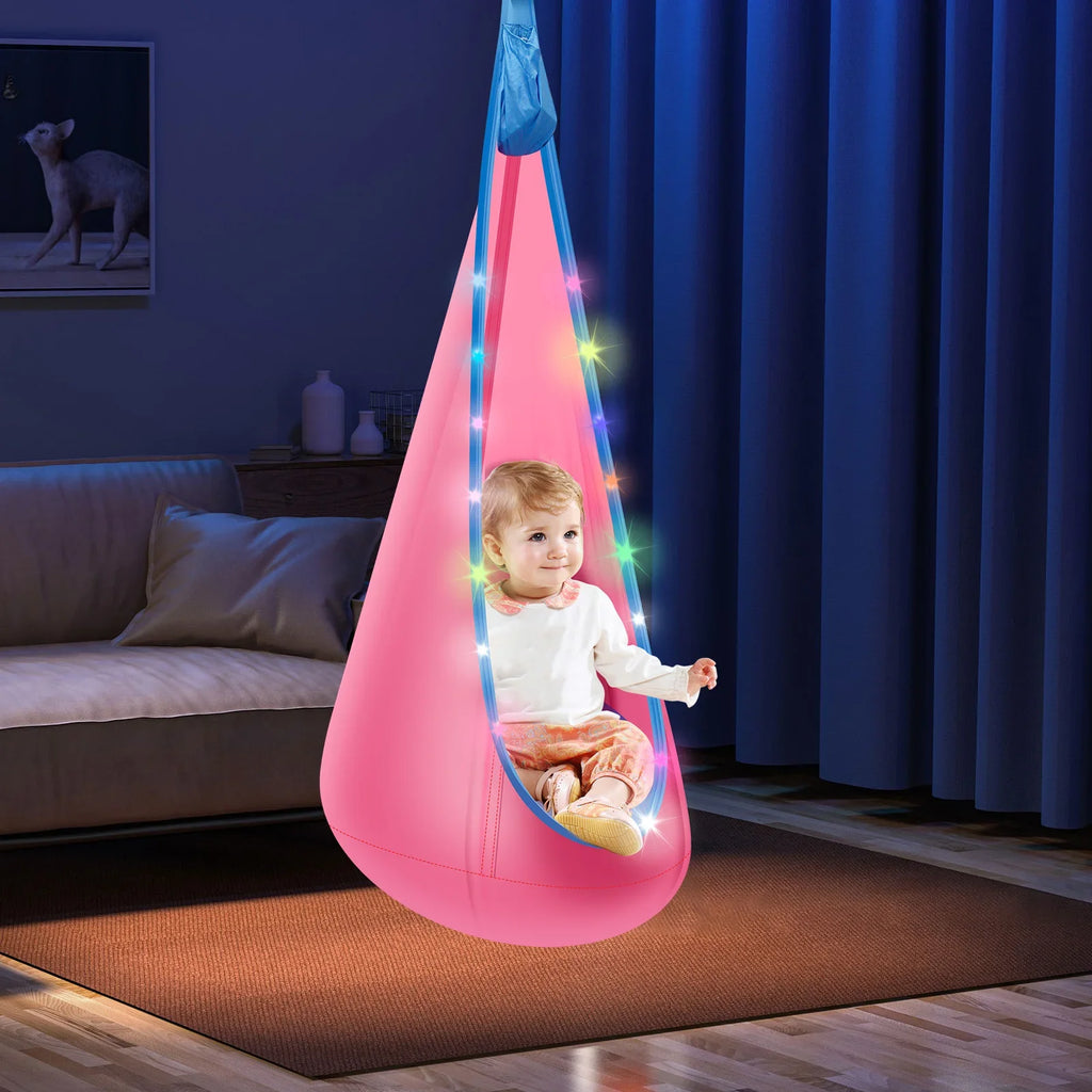 Inflatable Children's Hanging Hammock With LED Light.