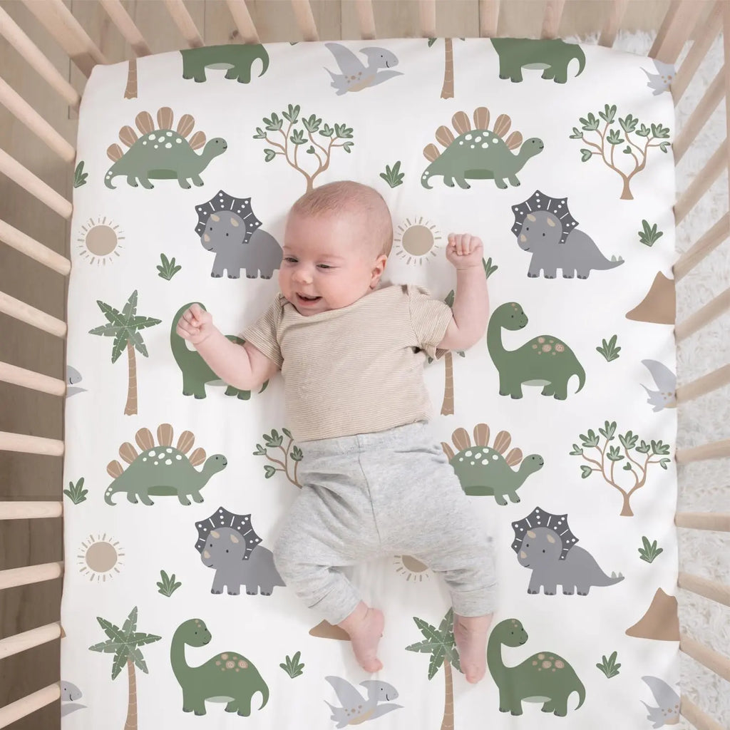 3-Piece Dinosaur Nursery Bedding Set for Boys.