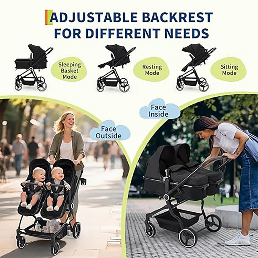 Double Stroller for Newborn and Toddler.