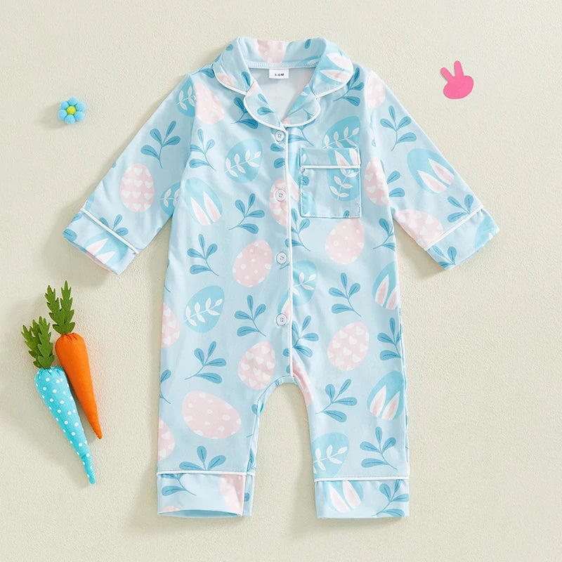 Adorable Toddler Floral Print Long Sleeve Romper.