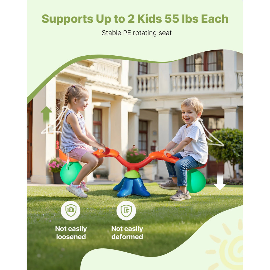 Kids Seesaw 55Lbs per Seat Sit and Spin Teeter Totter.