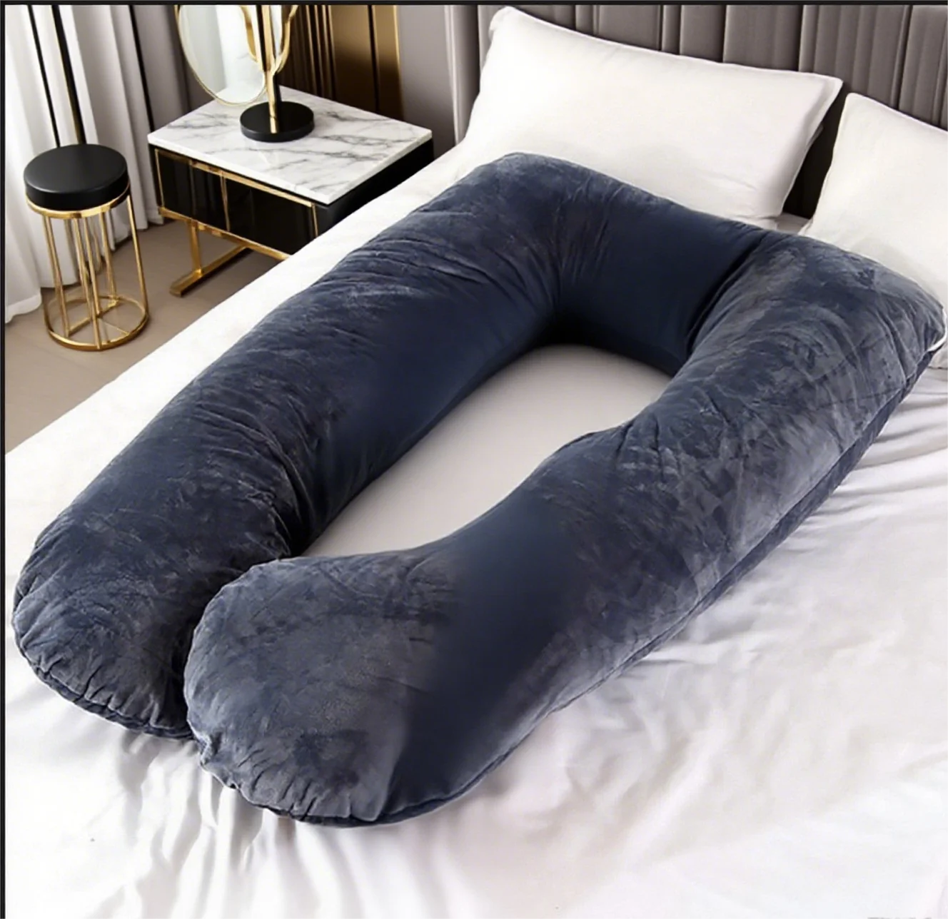 Comfortable Velvet Maternity Pillow For Pregnant Women.
