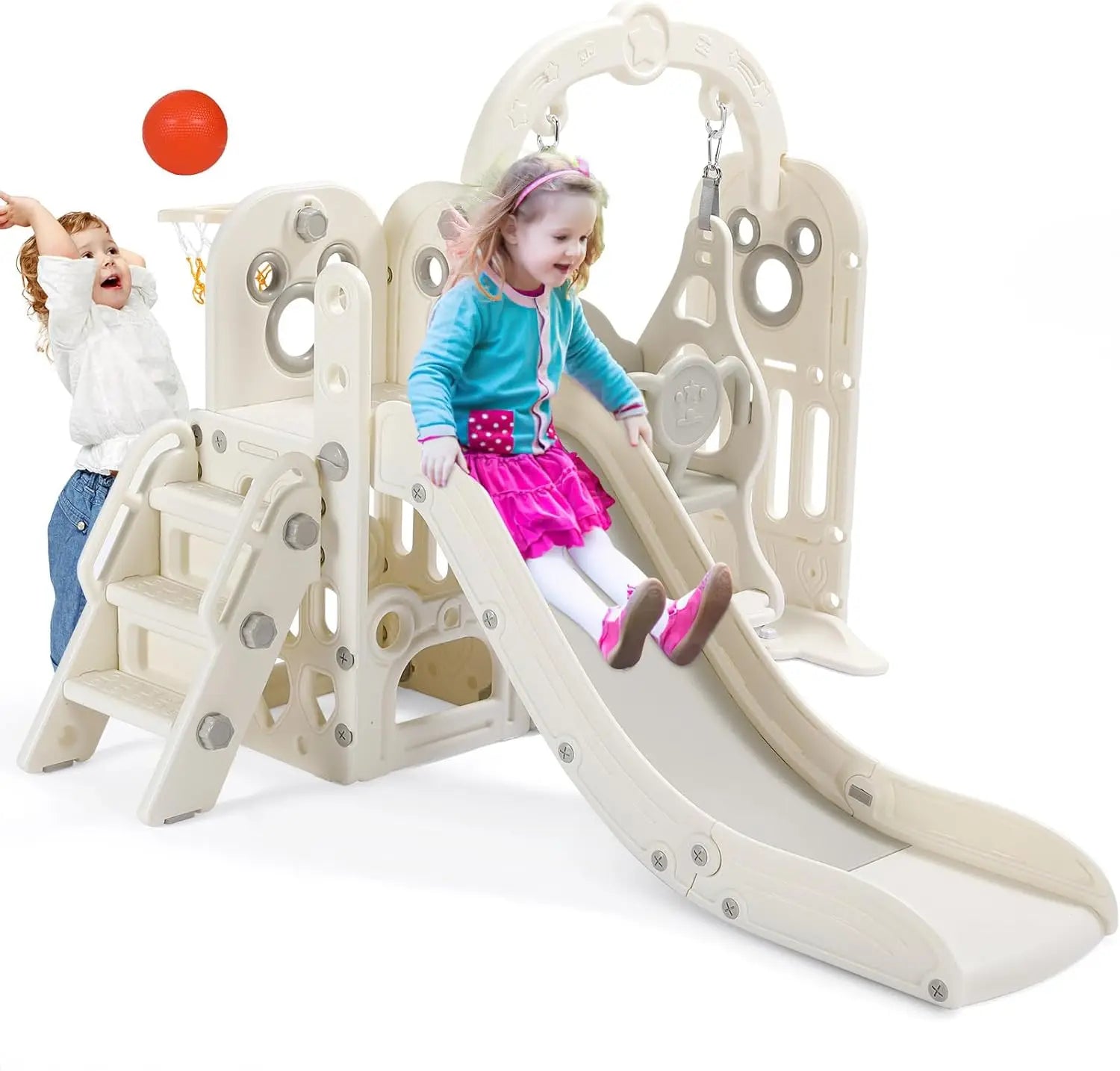 Swing Slide for Kids, 6 in 1 Slide Climber for Toddlers.