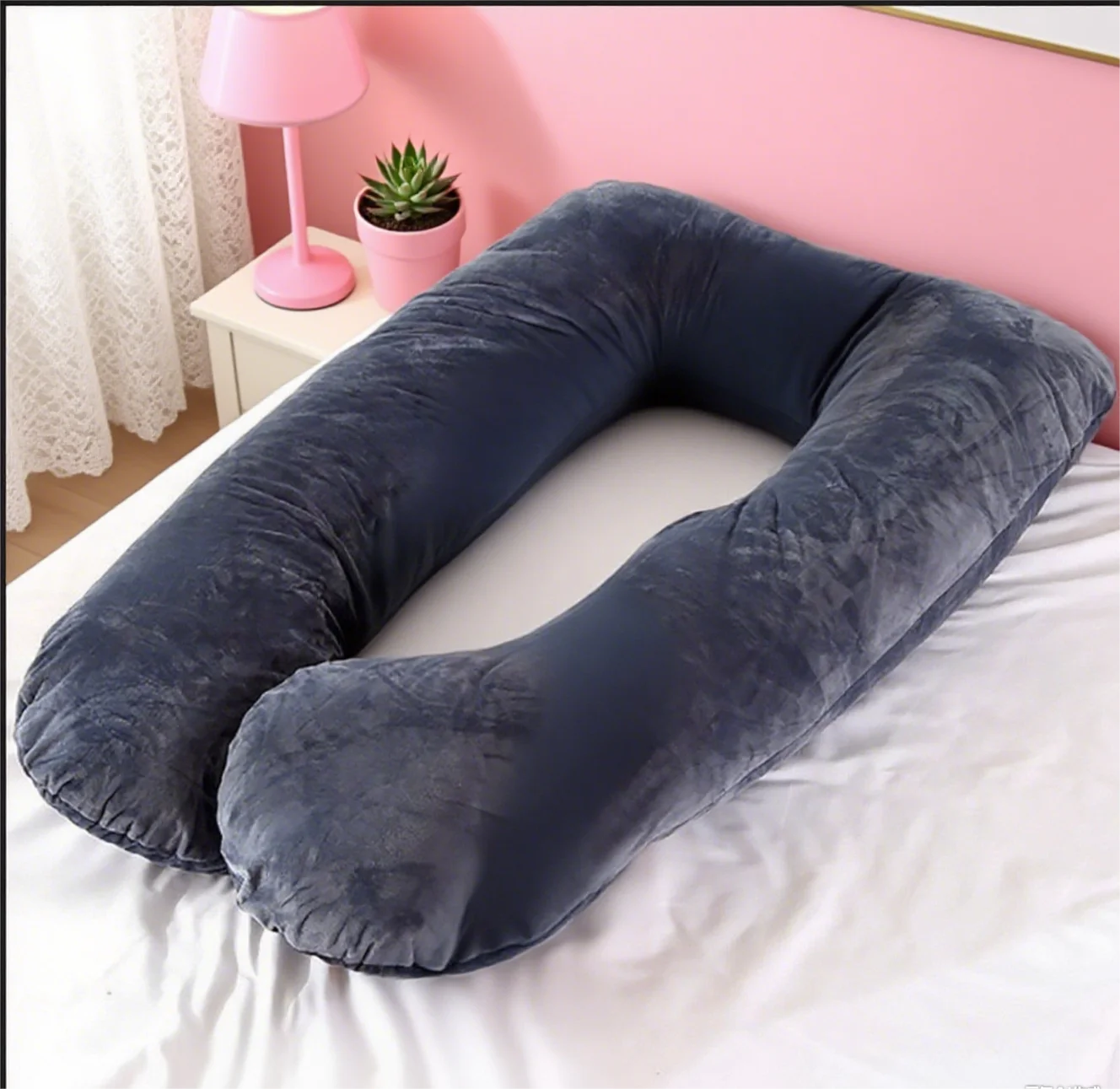 Comfortable Velvet Maternity Pillow For Pregnant Women.