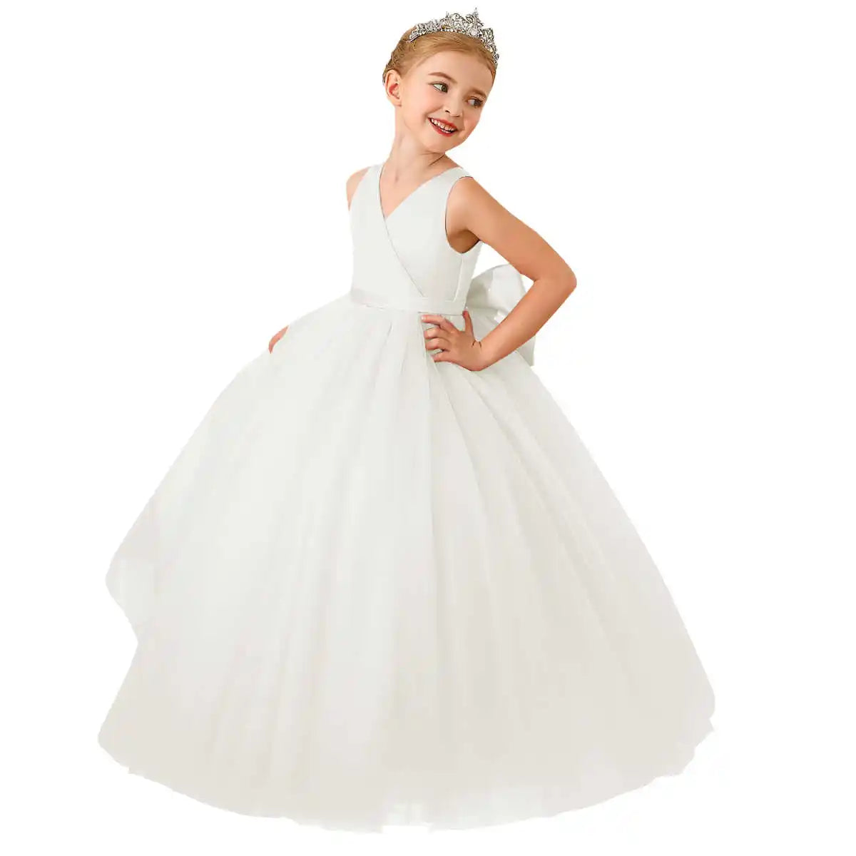 Flower Girl Dress with Large Bow.