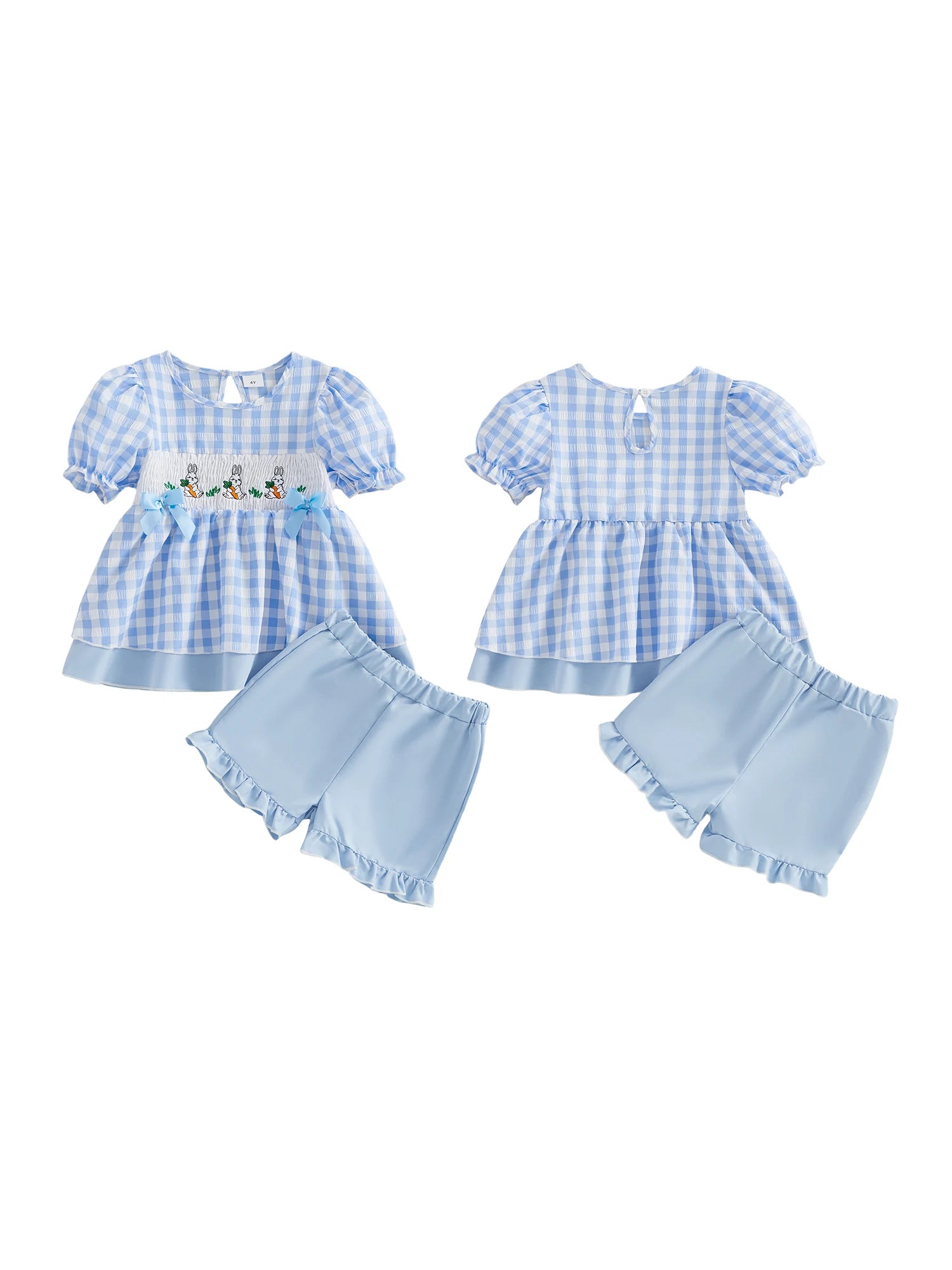 Adorable 2 Piece Ensemble With Bunny Embroidery.