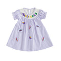 Toddler Baby Girls Striped Smocked Dress.