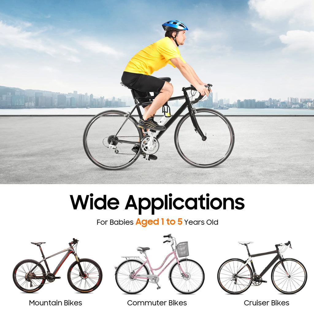 Bike Child Seat, Flexible Pedal Design Adjustable Seat Position.