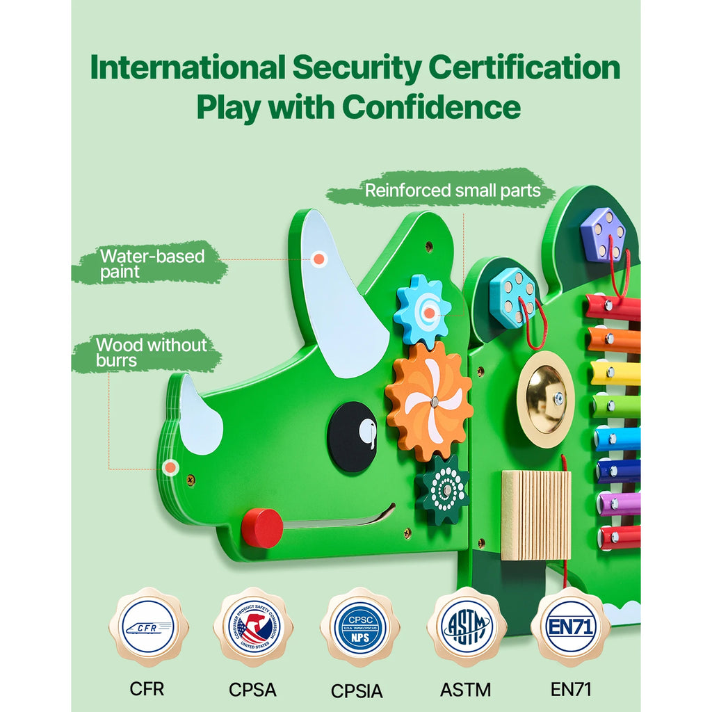 Dinosaur Kids Busy Wall Board 11 Activity.Panels.