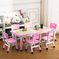Kindergarten Kids Table and Chairs Set Toddler Height Adjustable.
