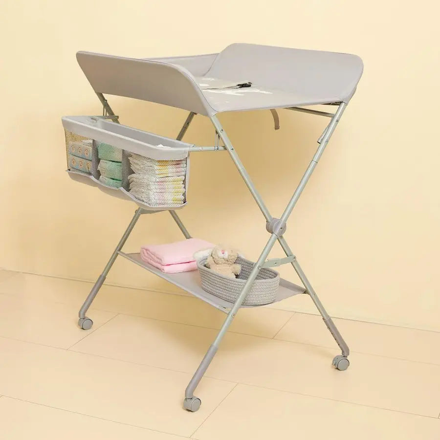 Height Adjustable Baby Changing Table with Wheels.