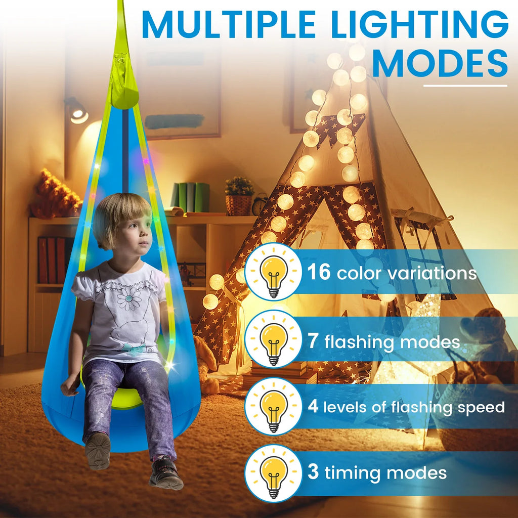 Inflatable Children's Hanging Hammock With LED Light.