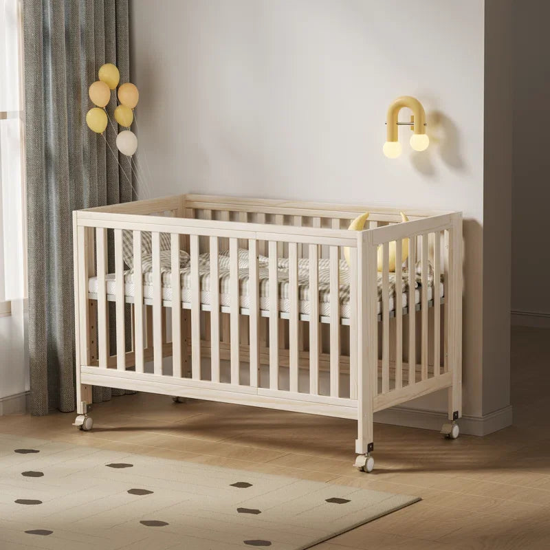 11-in-1 Convertible Baby Crib With Removable Wheels.