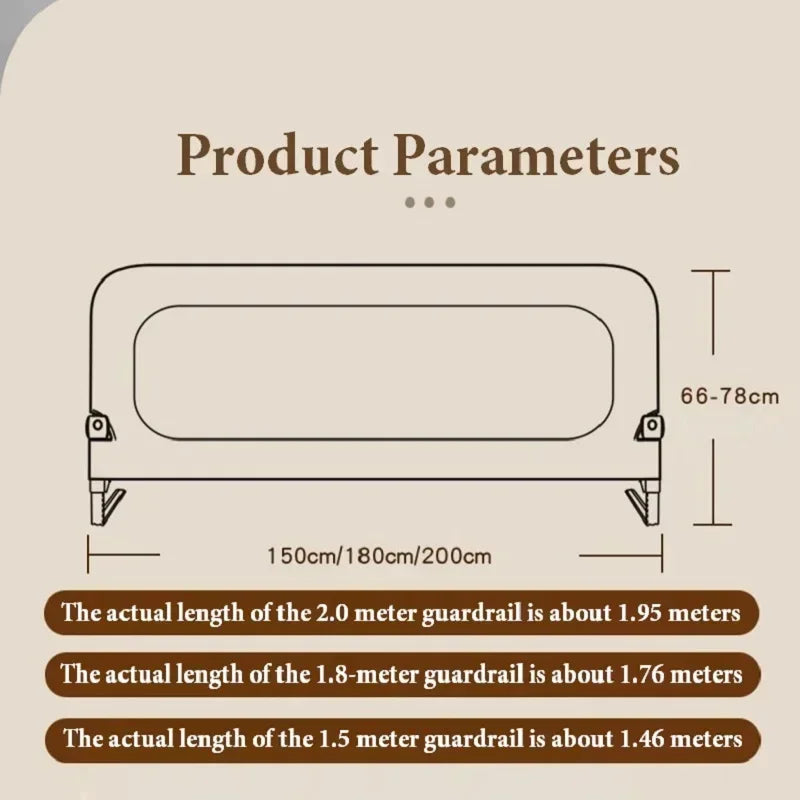 Bed Guardrail Anti Fall Baby Safety Barrier.