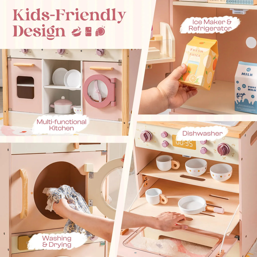 Wooden Kitchen Play Set with Realistic Sound.