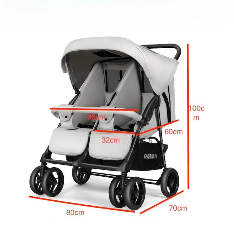 Foldable Twin Baby Stroller.