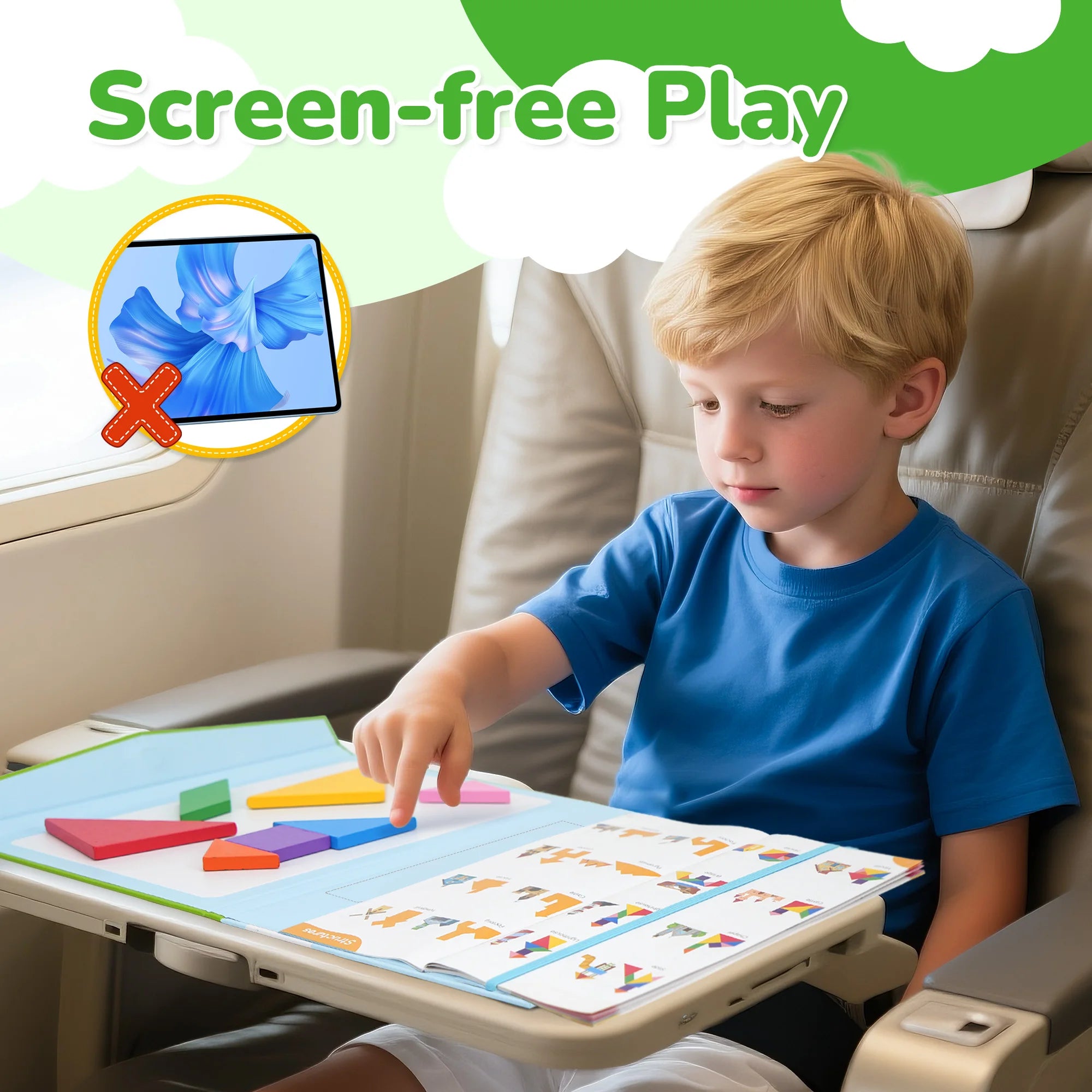 Wooden Magnetic Tangram Puzzle Book.